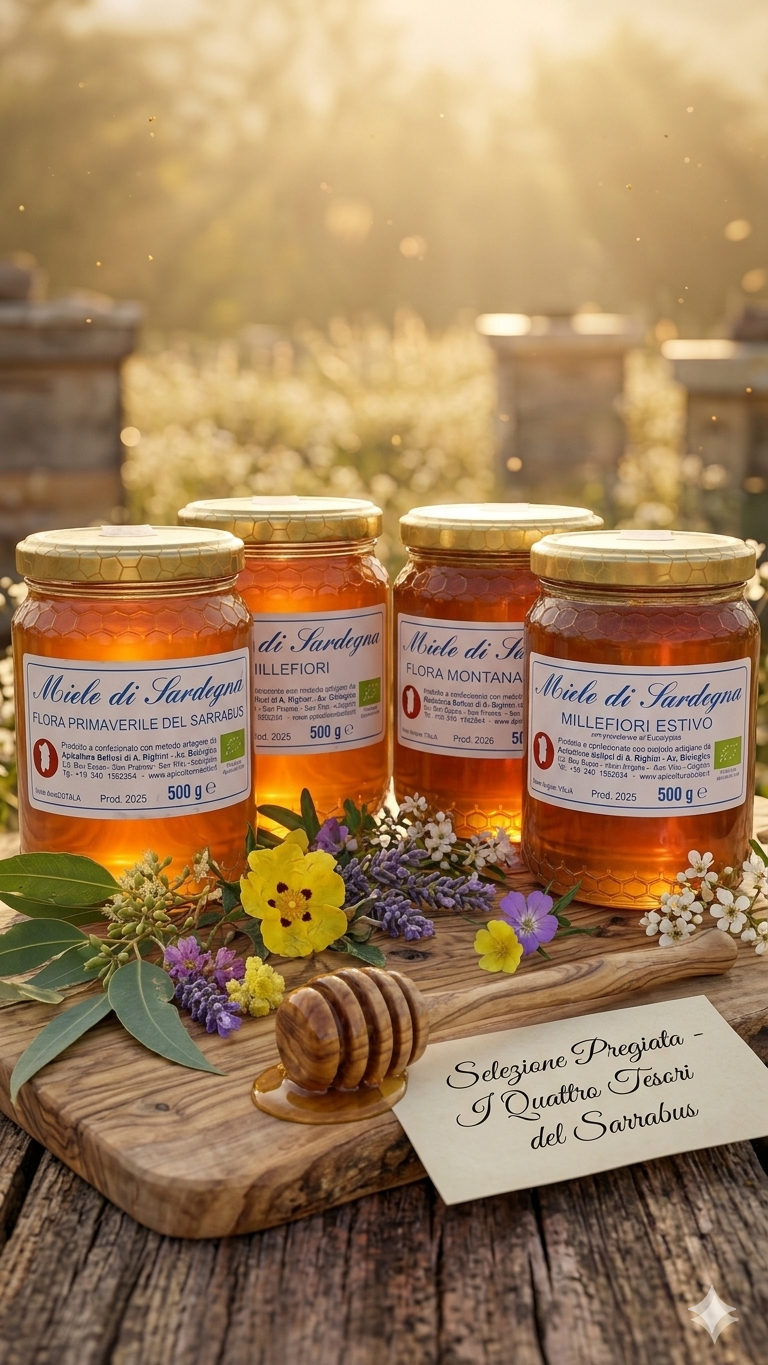 Kit Degustazione "I Profumi del Sarrabus" – Selezione 4 Mieli di Sardegna 🍯